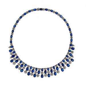 SAPPHIRES AND DIAMONDS NECKLACEWhite gold ... 