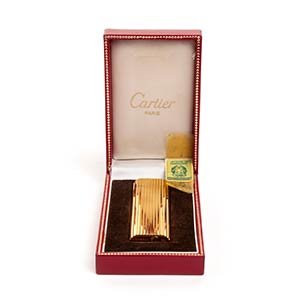 CARTIERLIGHTER 80sGold pleated  ... 