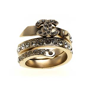 CHANELGILDED METAL RING WITH ... 