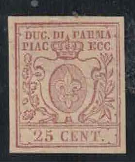 1857 - 25 c. bruno lilla, n° 10, ... 