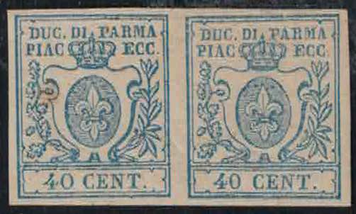 1857 - 40 c. azzurro, n° 11d  ... 