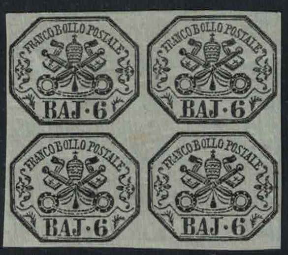 1852 - 6 bajocchi grigio ... 