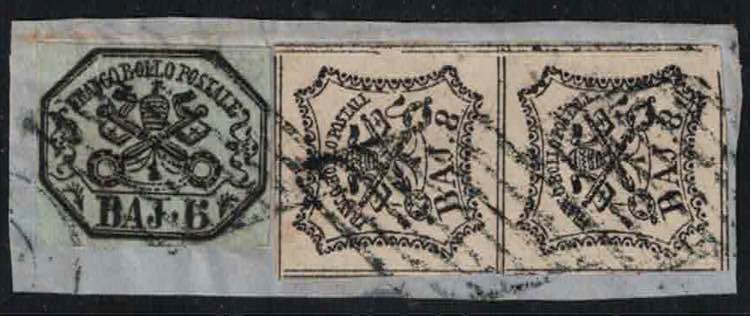 1852 - 6 + 8 bajocchi (coppia), ... 