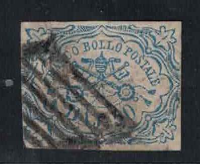 1852 - 50 bajocchi azzurro, n° ... 