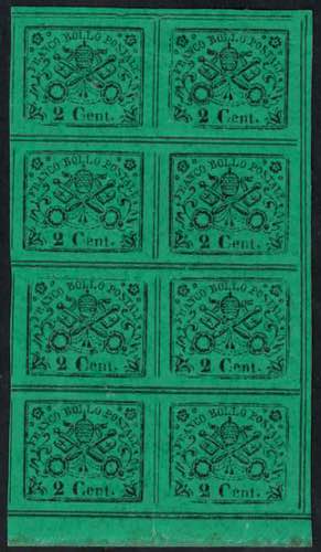 1867 - 2 c. verde giallo, n° 13, ... 