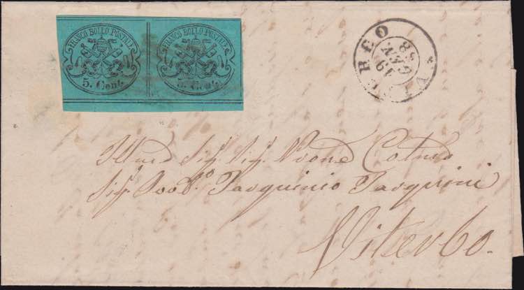1867 - 5 c. azzurro verdastro, ... 