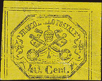 1867 - 40 c. giallo, n° 19, ... 