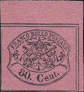 1867 - 80 c. rosa lillaceo, n° ... 