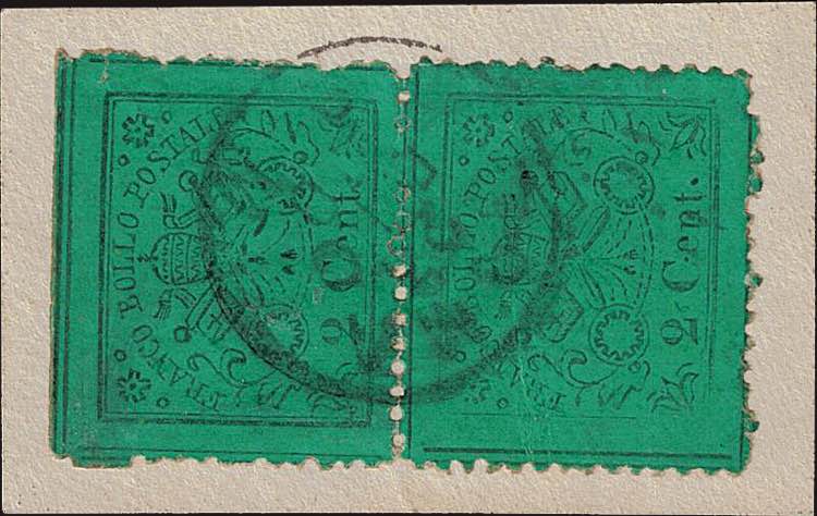 1870 - 2 c. verde giallo, n° ... 