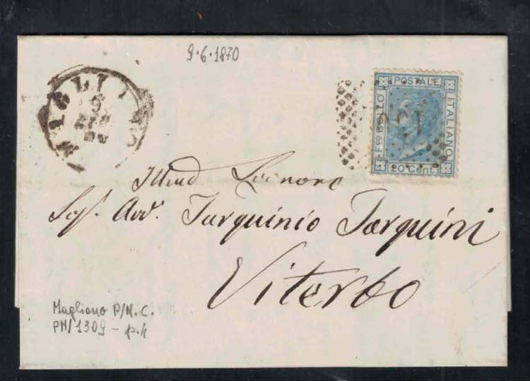 1870 - 20 c. azzurro chiaro, Regno ... 