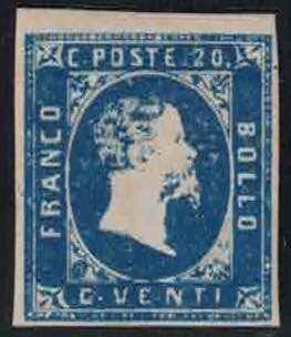 1851 - 20c.  azzurro I emissione, ... 