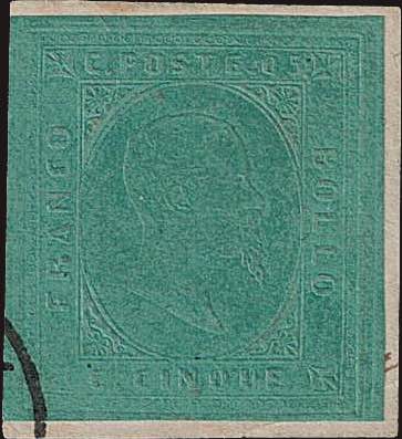 1853 - 5 c. verde, n° 4, ... 