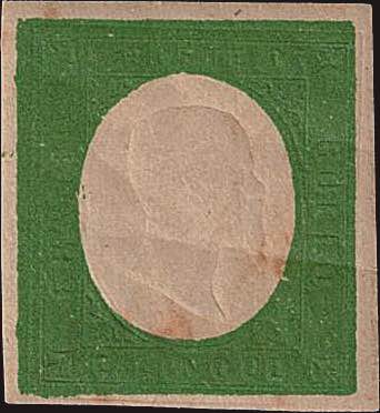 1854 - 5 c. verde, n° 10, ... 