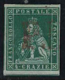 1851 - 4 crazie verde su grigio, ... 