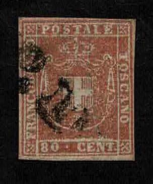 1860 - 80 centesimi carnicino, n° ... 