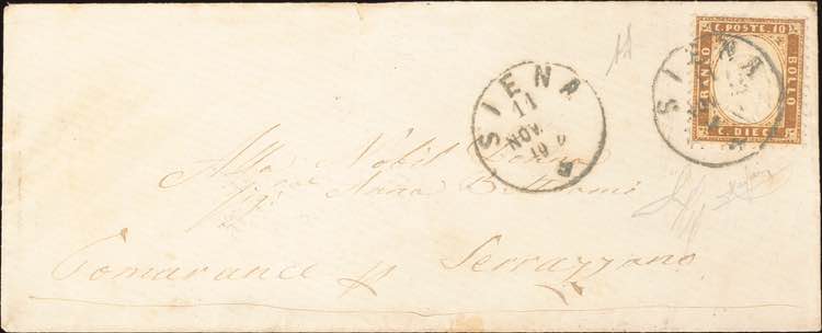 1862 - 10 c. bruno, n° 1c, ... 