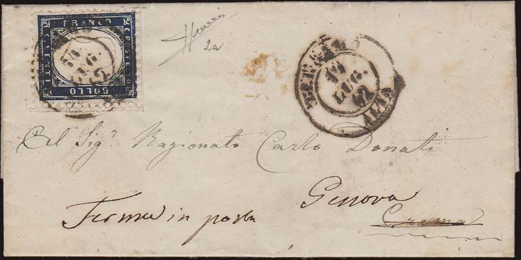 1862 - 20 c. indaco violaceo, ... 