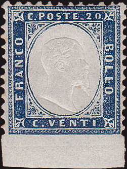 1862 - 20 c. azzurro grigio, ... 