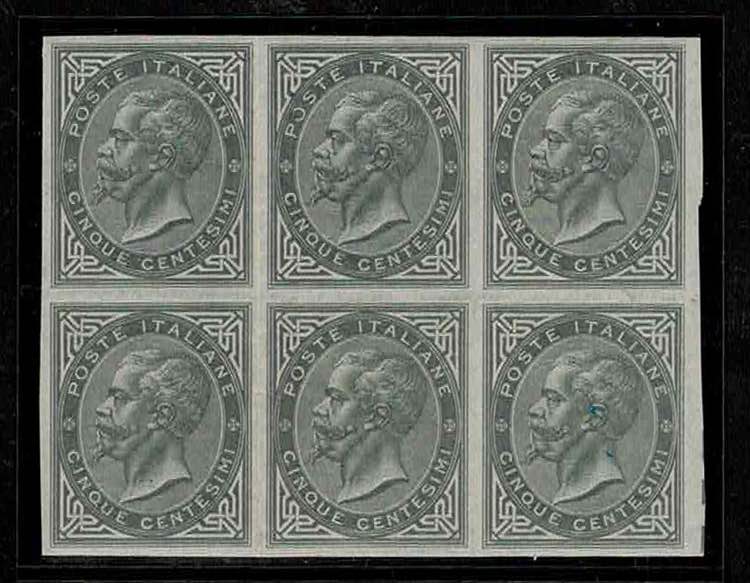 1863 - 5 c. grigio verde TO , n° ... 