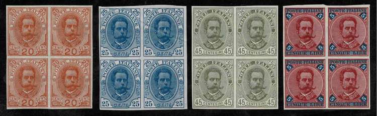 1891 - Umberto I, cent. 20,25,45 e ... 