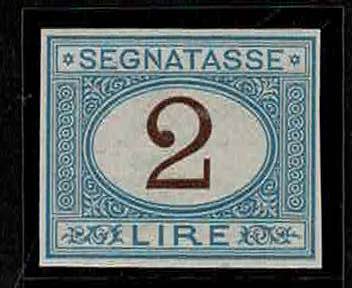 1870 - 2 Lire azzurro e bruno, Sx ... 