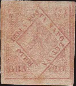 1858 - 20 gr. rosa chiaro, n° ... 