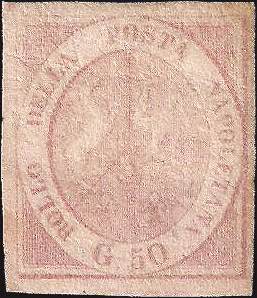 1858 - 50 gr. rosa carminio ... 