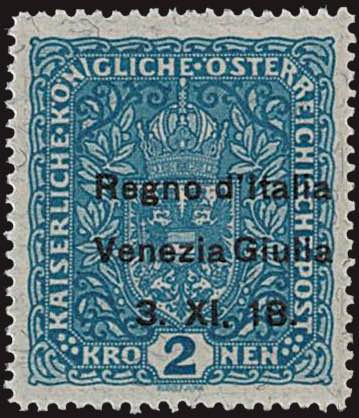 1918 - 2 Kr. azzurro sovr., n° ... 