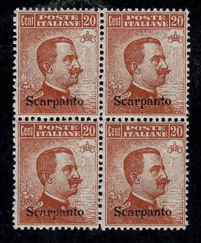 1917 - Scarpanto - Michetti 20 c. ... 