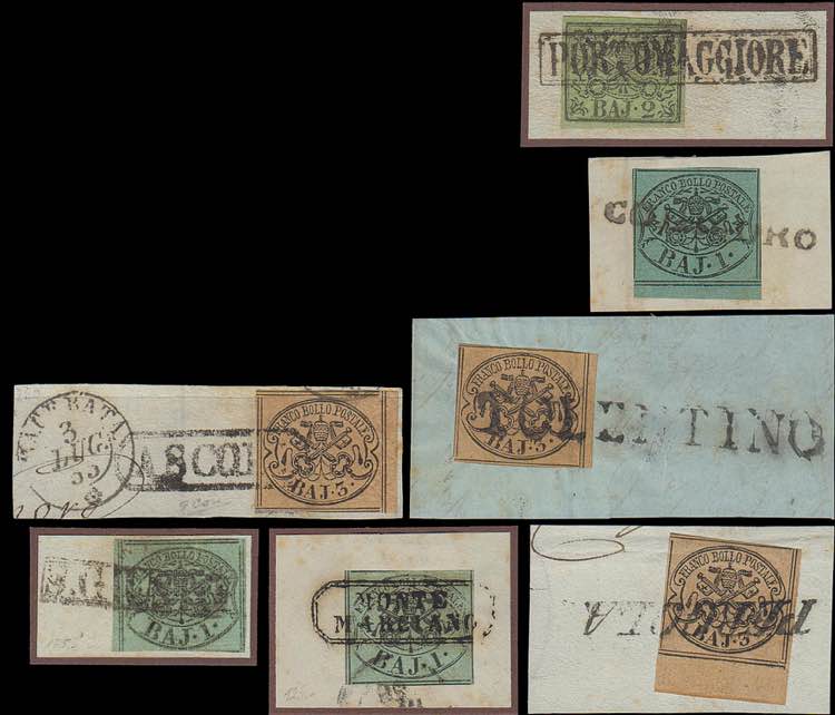 1852 - 1, 2 e 3 b., 7 frammenti ... 