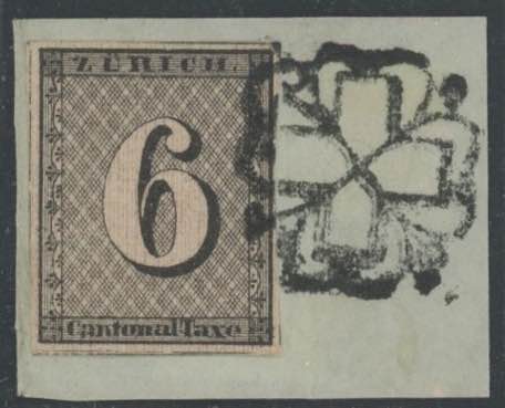 1843 - Zurigo, cifra grande, fondo ... 