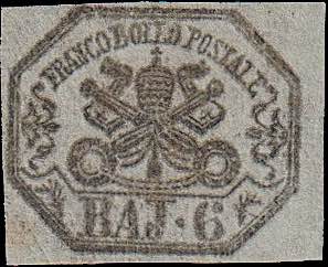 1852 - 6 b. grigio, n° 7c, ... 