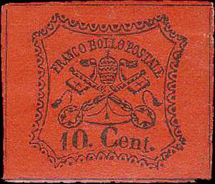 1867 - 10 c.  vermiglio arancio, ... 