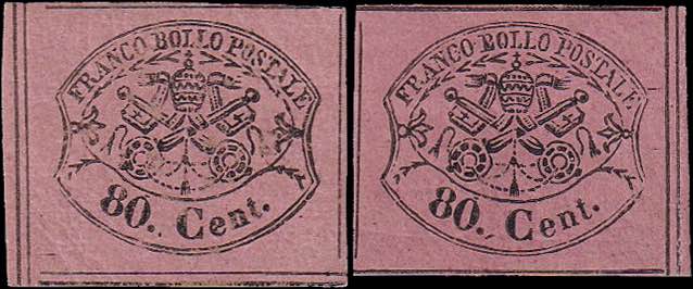 1867 - 80 c., n° 20 + 20a, ... 
