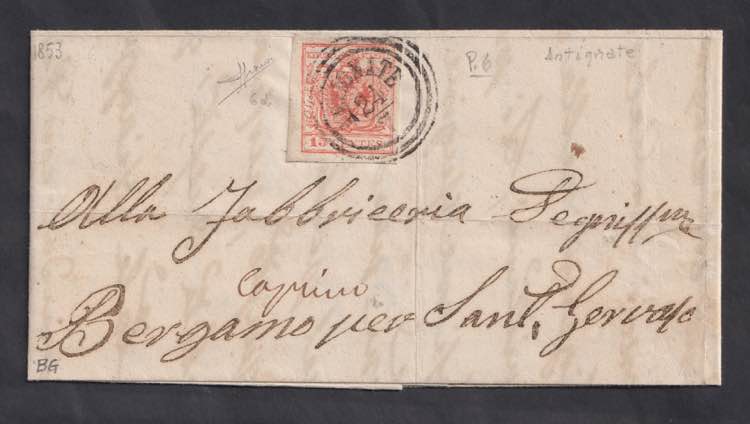 1853 - 15 c. III tipo rosso ... 