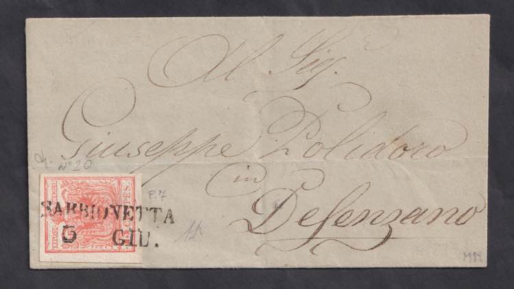 1854 - 15 c. rosso vermiglio carta ... 