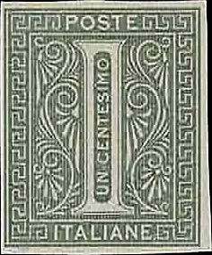 1874 - 1 c. verde oliva, n° P1, ... 