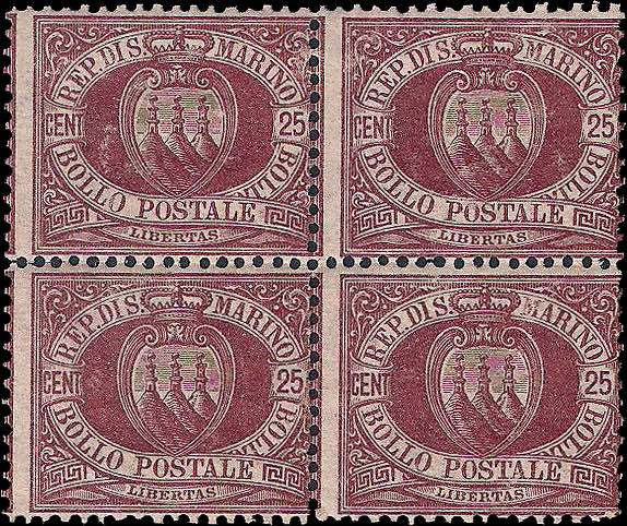 1877 - 25 c. lacca, n° 5, in ... 