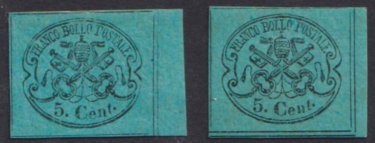 1867 - 5 c. azzurro verdastro + ... 