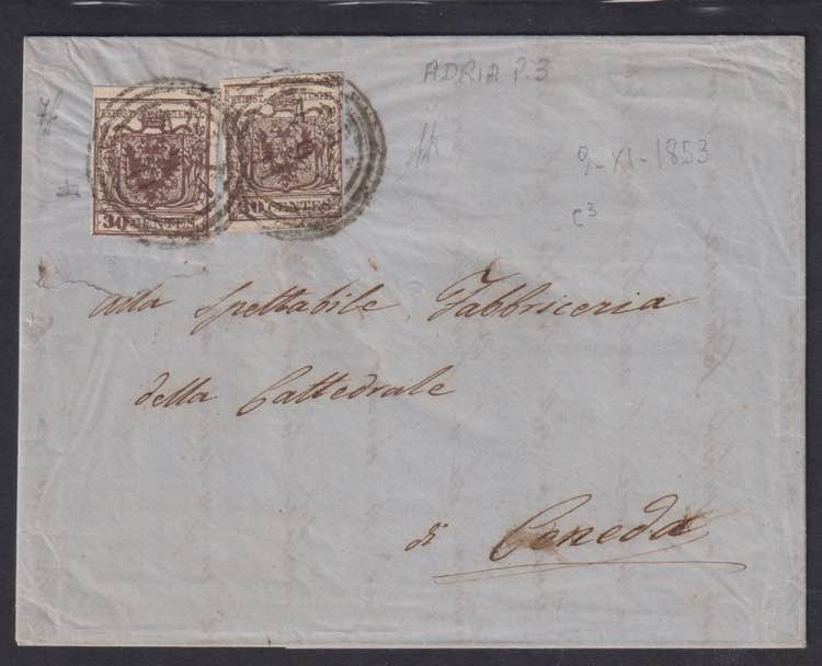 1853 - 30 c. bruno rossastro, n° ... 
