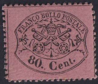 1868 - 80 c. lilla rosso, n° 31, ... 