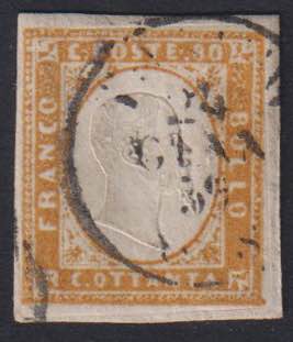 1859 - 80 cent. ocra arancio, n° ... 