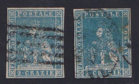 1857 - 2 crazie, n° 13, ottimi, ... 