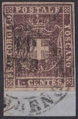 1860 - 1 c. violetto bruno, n° ... 