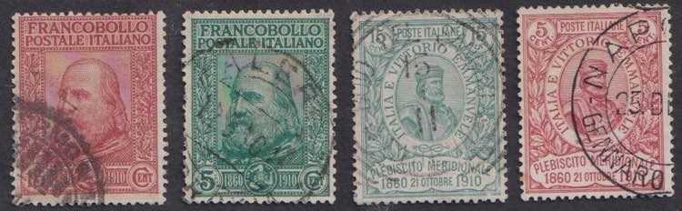 1910 - Garibaldi, n° 87/90, ... 