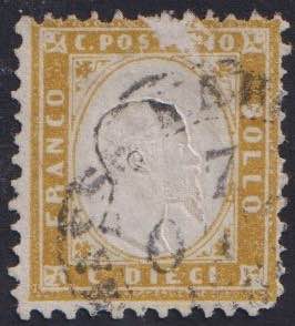 1862 - 10 c. bistro giallastro, ... 
