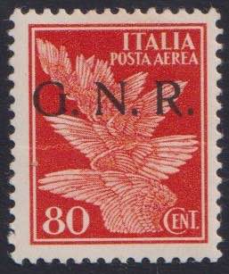 1944 - 80 c. arancio, sovr. GNR BS ... 