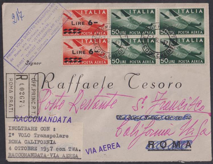 1957 - Volo Transpolare da Roma ... 