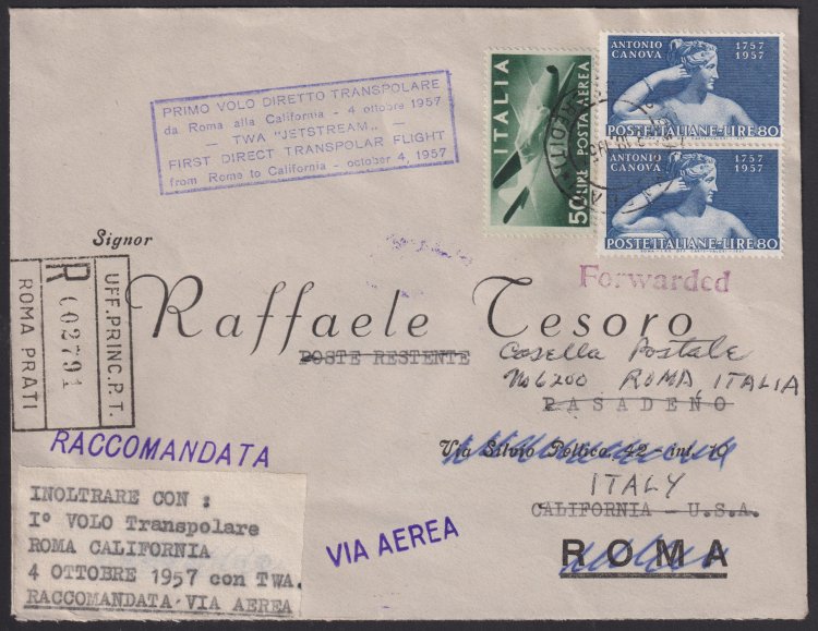 1957 - Volo Transpolare da Roma ... 