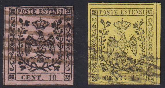 1852 - 10 e 15 c., n° 2 e 3, ... 
